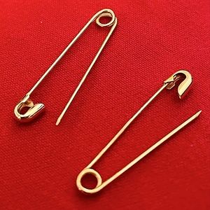14 Karat Solid Gold Safety Pin Earrings
